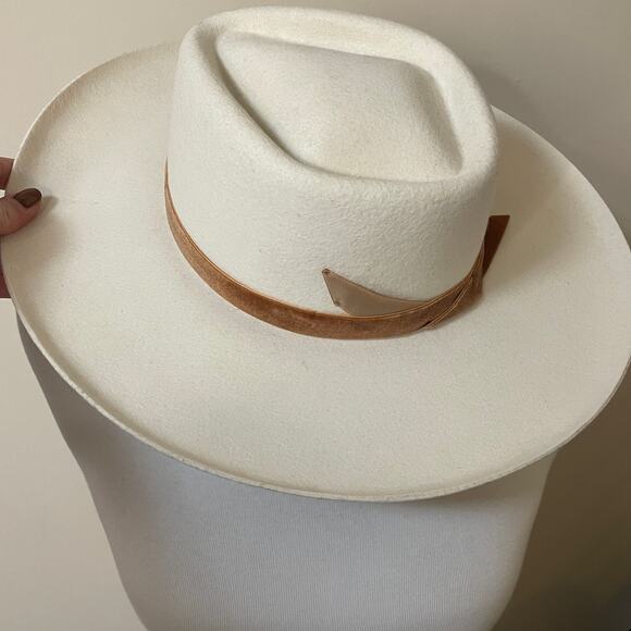 Lack Of Color White Hat with Brown Band main image 7